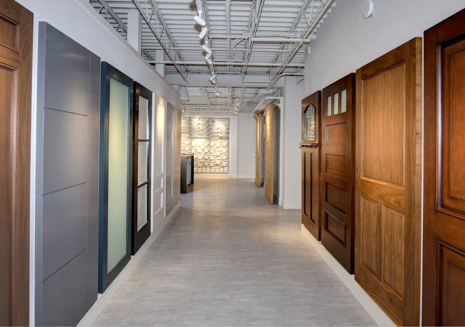 Shrub Oak showroom interior door samples